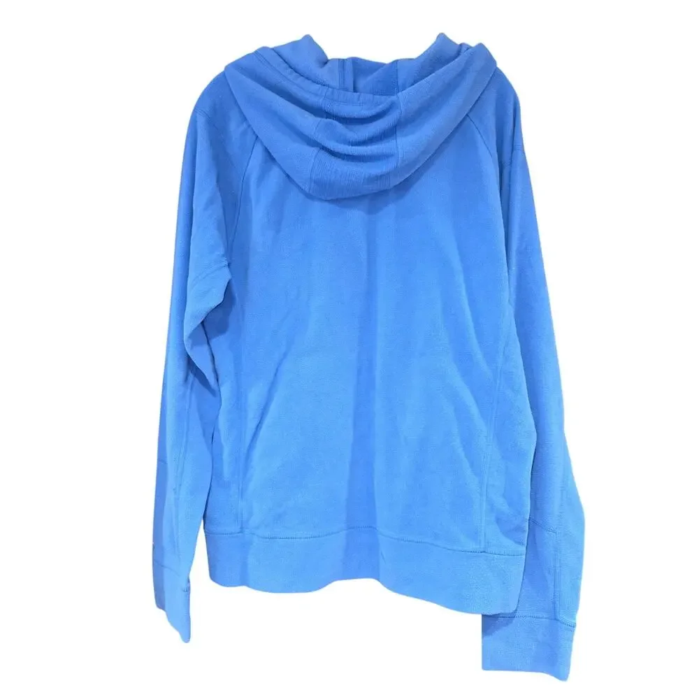 The‎ north Face light blue, fleece, pullover hoodie sz Men's M